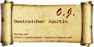 Oestreicher Jusztin névjegykártya